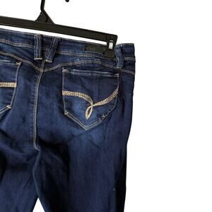 YMI WannaBettaButt Jeans Womens 11 Dark Wash Skinny Distressed Mid Rise Denim